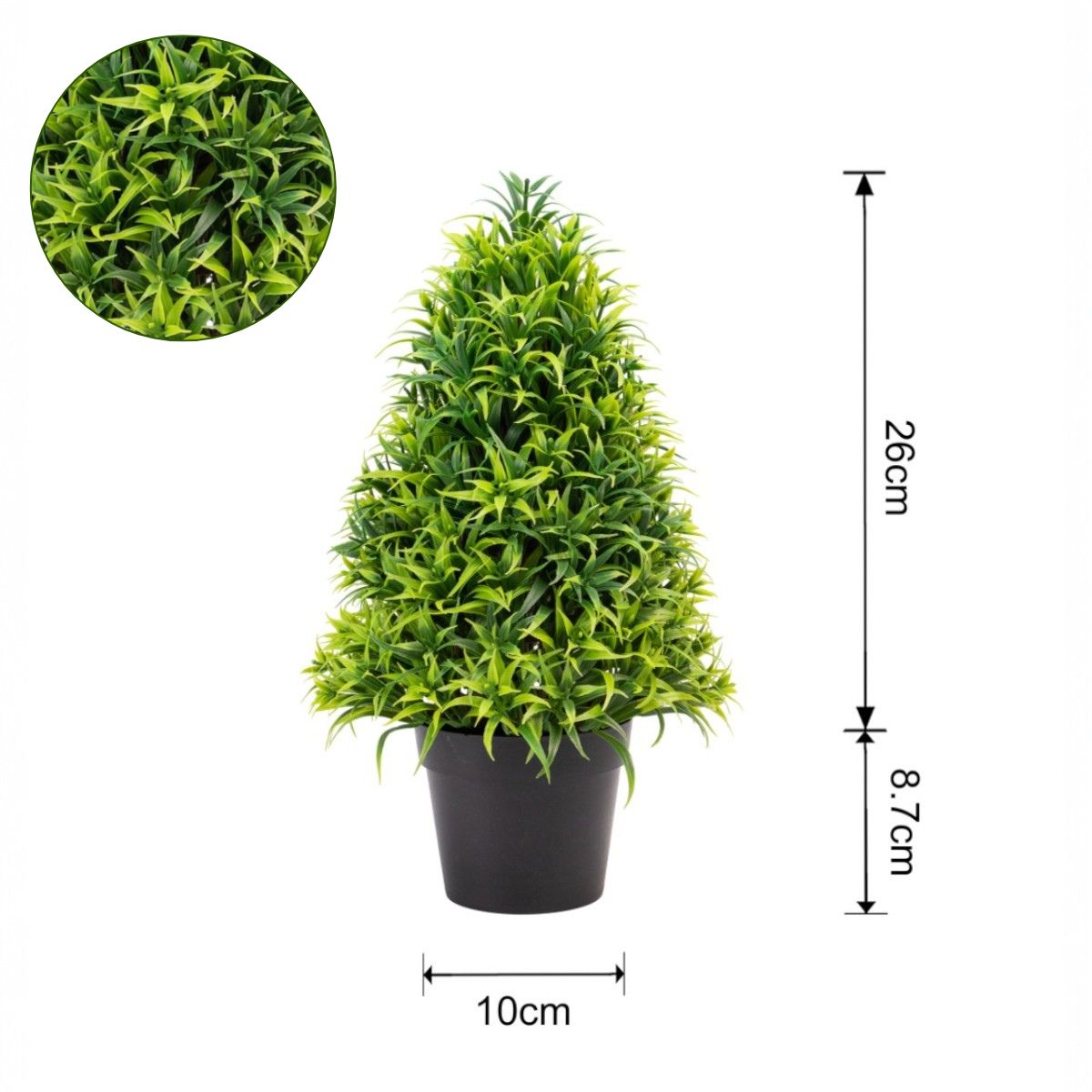 Planta artificiala, tip Dracaena , cu ghiveci, Naimeed D6938, 31x10 cm, Verde