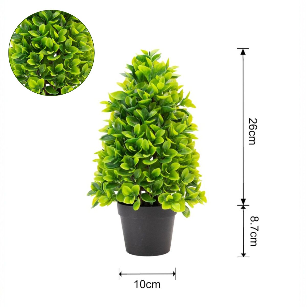 Planta artificiala, tip Buxus, cu ghiveci, Naimeed D6940, 31x10 cm, Verde