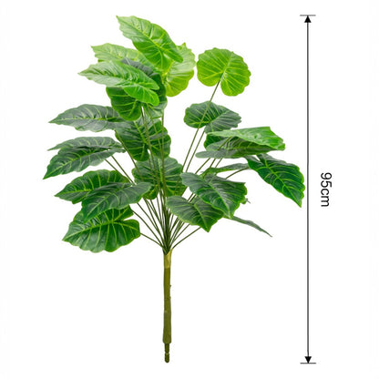 Planta decorativa artificiala, fara ghiveci, tip Alocasia, Naimeed D6941, 95 cm, Verde