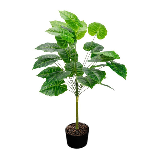 Planta decorativa artificiala, fara ghiveci, tip Alocasia, Naimeed D6941, 95 cm, Verde