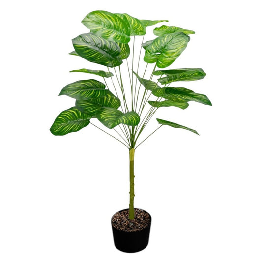 Planta decorativa artificiala, fara ghiveci, tip Calathea , Naimeed D6943, 95 cm, Verde