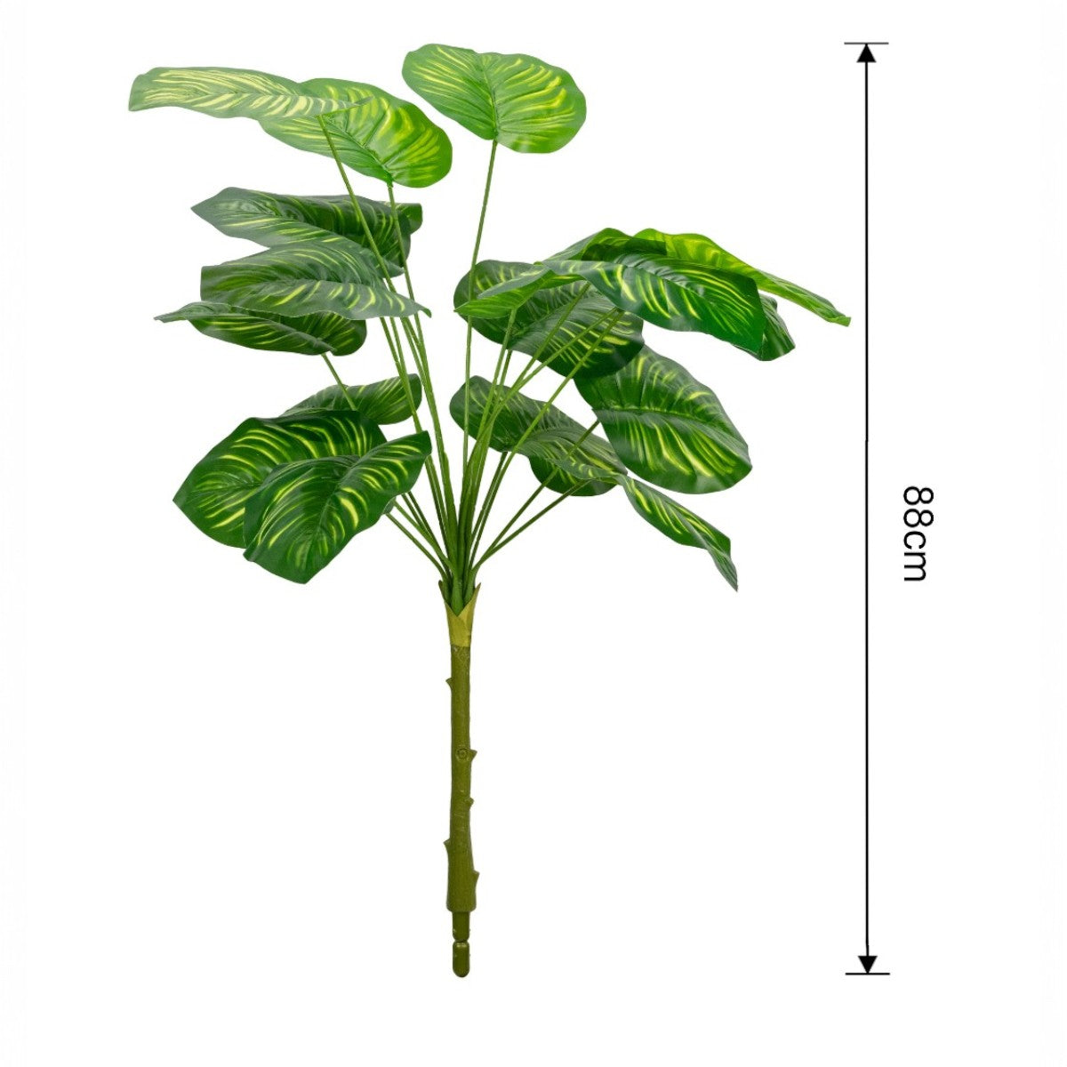 Planta decorativa artificiala, fara ghiveci, tip Philodendron Birkin, Naimeed D6944, 88 cm, Verde
