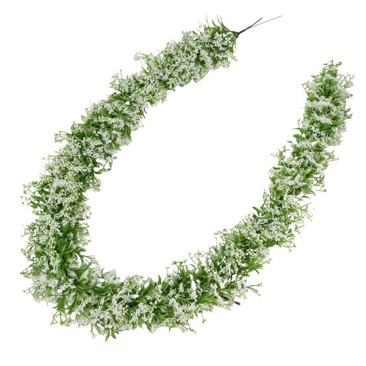 Ghirlanda decorativa artificiala, tip Gypsophila, Naimeed D6949, 160 cm, Alb/Verde