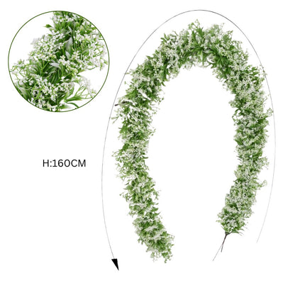 Ghirlanda decorativa artificiala, tip Gypsophila, Naimeed D6949, 160 cm, Alb/Verde