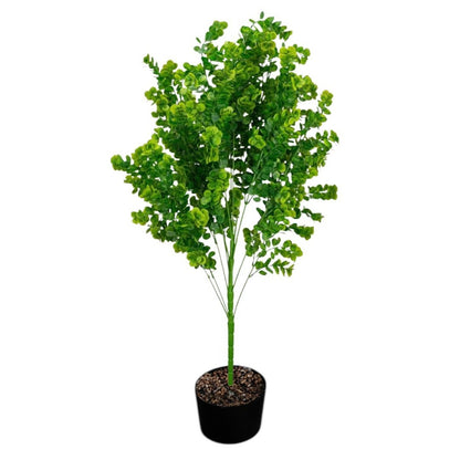 Planta decorativa artificiala, fara ghiveci, tip Eucalipt,  Naimeed D6952, 105 cm, Verde