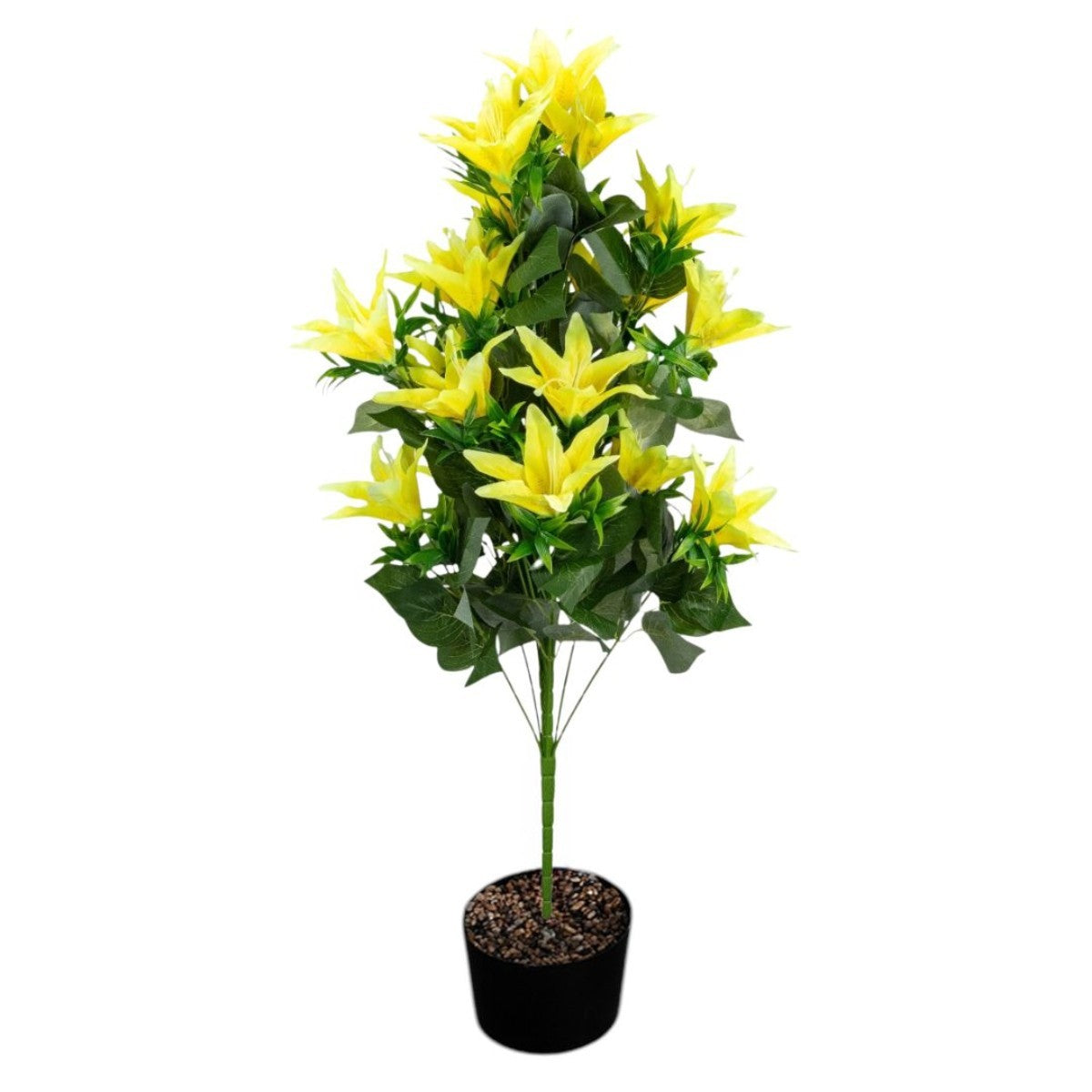 Planta decorativa artificiala, fara ghiveci, tip Crin, Naimeed D6957, 102 cm, Galben