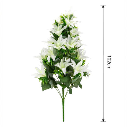 Planta decorativa artificiala, fara ghiveci, tip Crin, Naimeed D6957, 102 cm, Alb