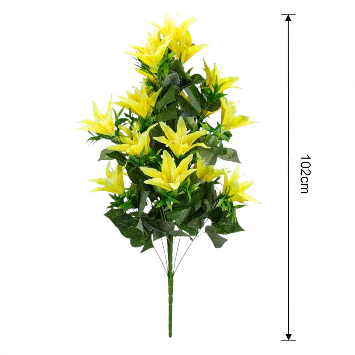 Planta decorativa artificiala, fara ghiveci, tip Crin, Naimeed D6957, 102 cm, Galben