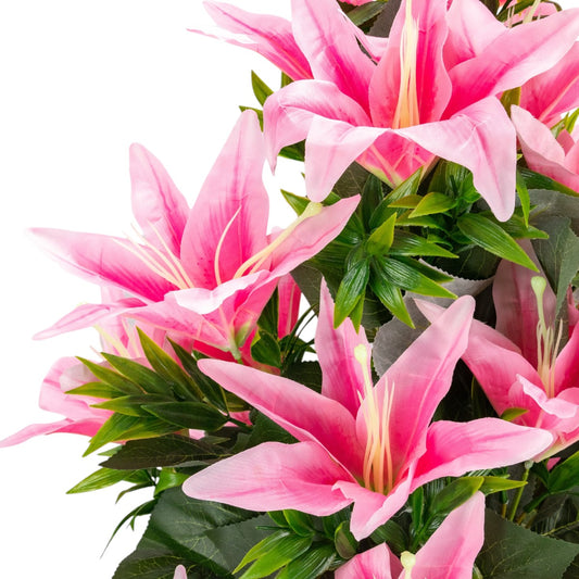 Planta decorativa artificiala, fara ghiveci, tip Crin, Naimeed D6957, 102 cm, Roz