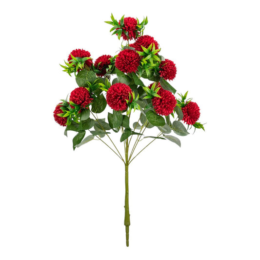 Planta decorativa artificiala, fara ghiveci, tip Crizantema, Naimeed D6961, 105 cm, Rosu