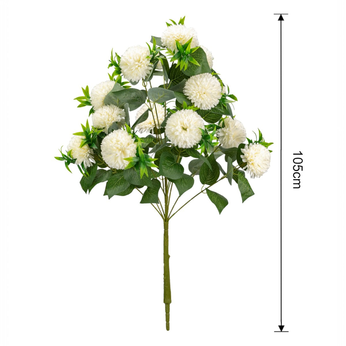Planta decorativa artificiala, fara ghiveci, tip Crizantema, Naimeed D6961, 105 cm, Alb