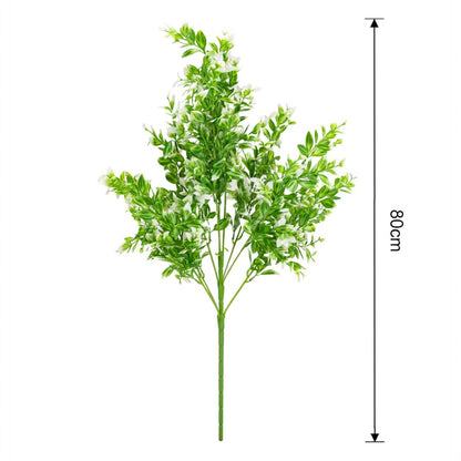 Planta decorativa artificiala, fara ghiveci, tip Buxus, Naimeed D6962, 80 cm, Alb