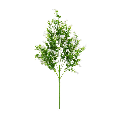 Planta decorativa artificiala, fara ghiveci, tip Eucalipt, Naimeed D6963, 80 cm, Alb