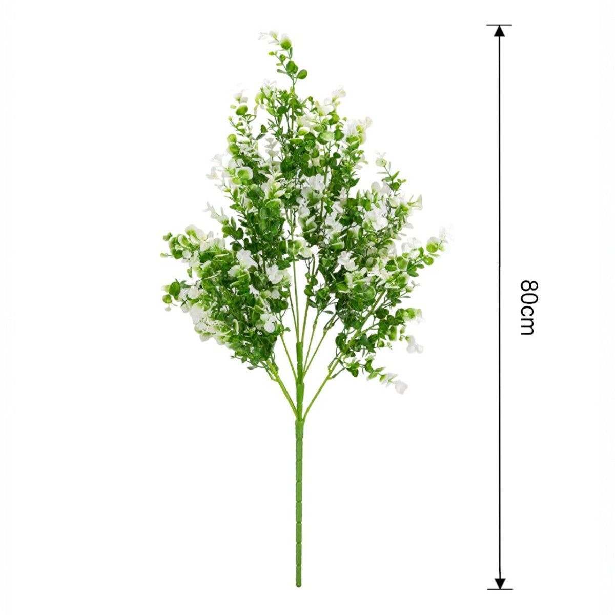 Planta decorativa artificiala, fara ghiveci, tip Eucalipt, Naimeed D6963, 80 cm, Alb