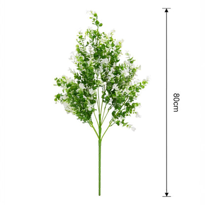 Planta decorativa artificiala, fara ghiveci, tip Eucalipt, Naimeed D6963, 80 cm, Alb