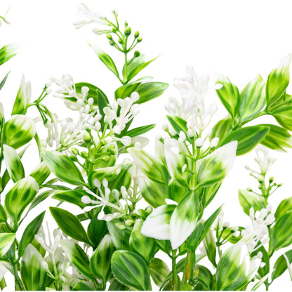 Planta decorativa artificiala, fara ghiveci, tip Buxus, Naimeed D6964, 80 cm, Alb