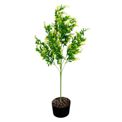 Planta decorativa artificiala, fara ghiveci, tip Buxus, Naimeed D6964, 80 cm, Galben