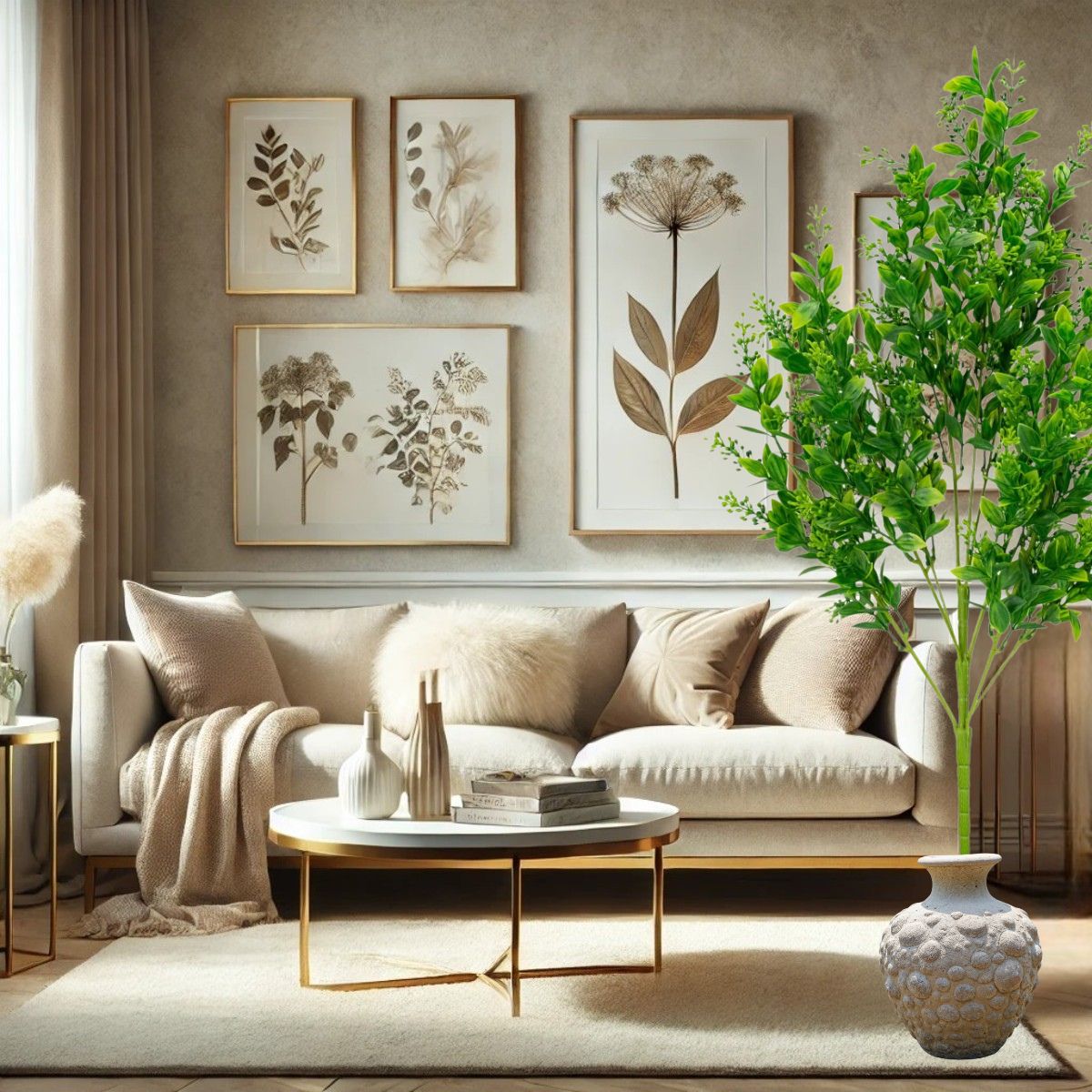 Planta decorativa artificiala,fara ghiveci, tip Buxus, Naimeed D6964, 80 cm, Verde