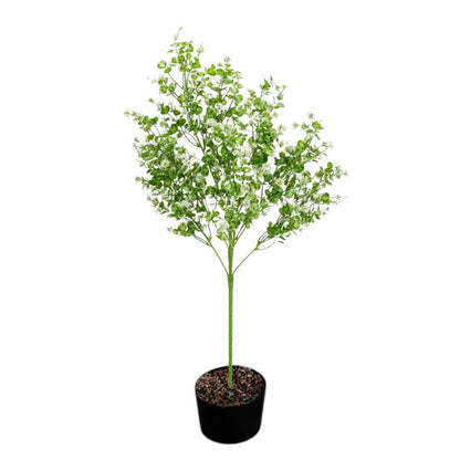 Planta decorativa artificiala, fara ghiveci, tip Buxus, Naimeed D6965, 80 cm, Alb