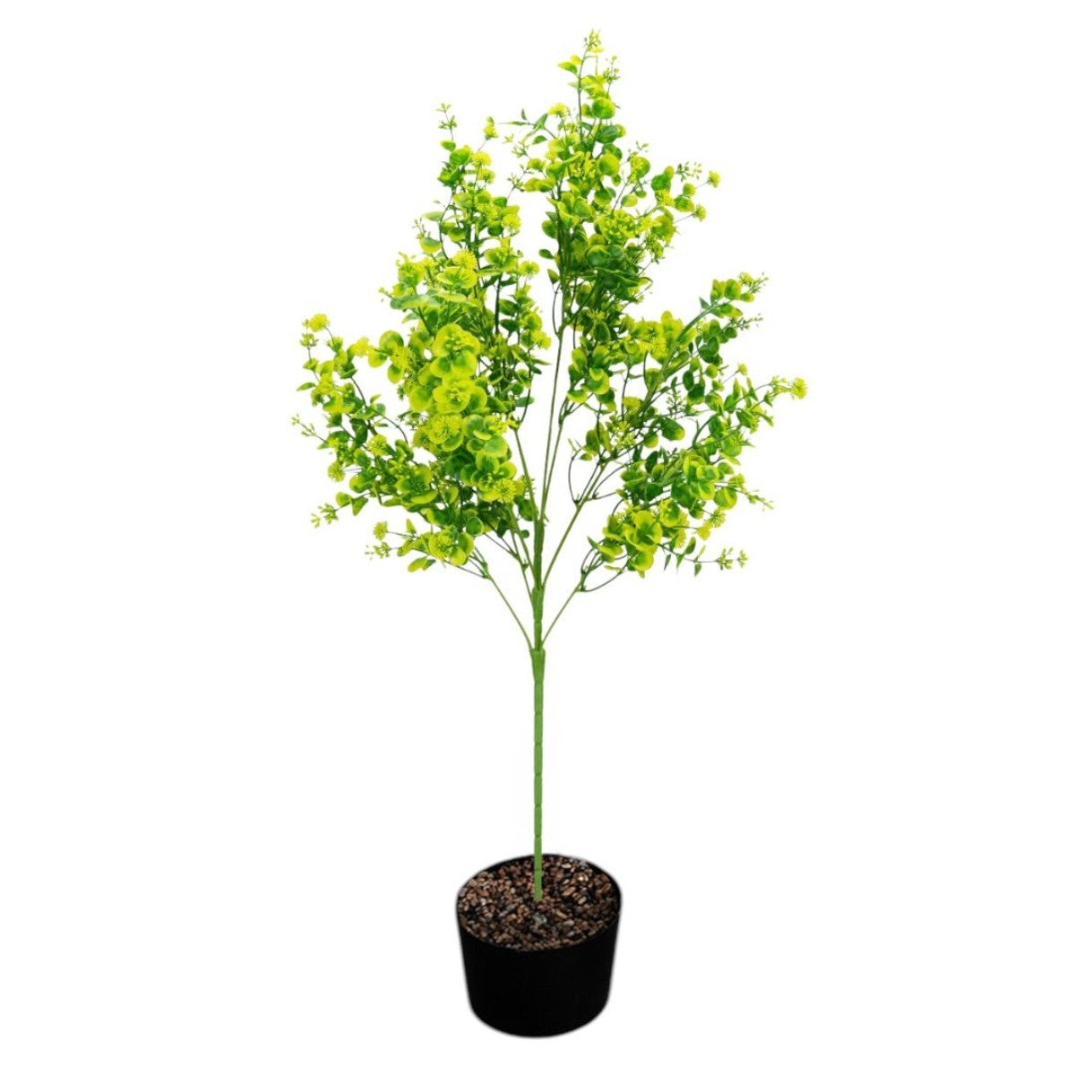 Planta decorativa artificiala, fara ghiveci, tip Buxus, Naimeed D6965, 80 cm, Galben