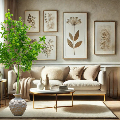 Planta decorativa artificiala, fara ghiveci, tip Buxus, Naimeed D6965, 80 cm, Verde
