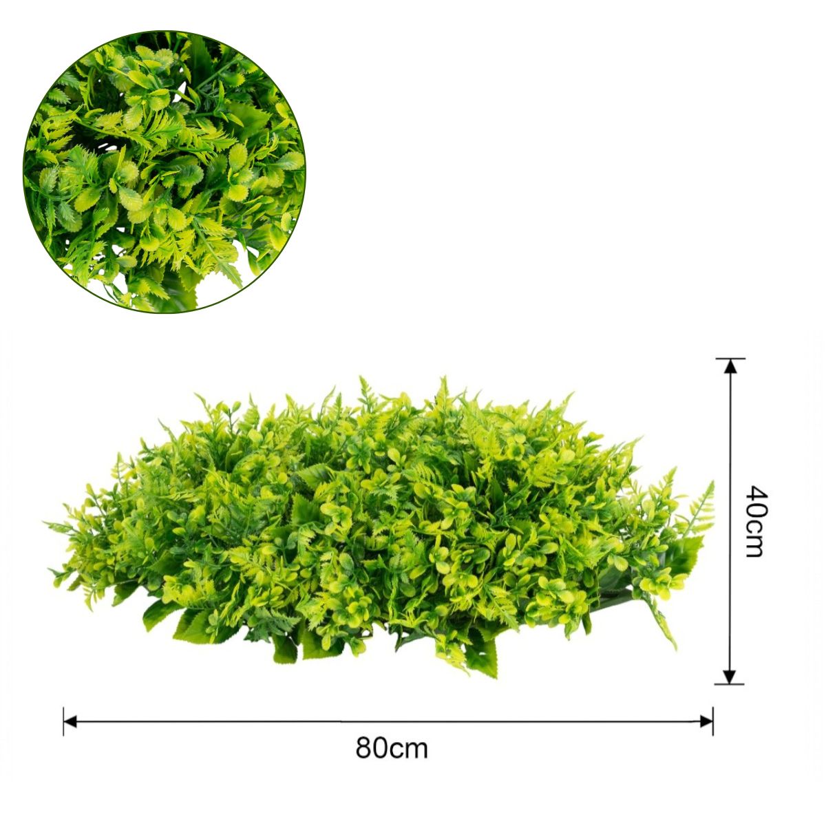 Planta decorativa artificiala, fara ghiveci, tip Buxus, Naimeed D6967, 80x40 cm, Galben/Verde