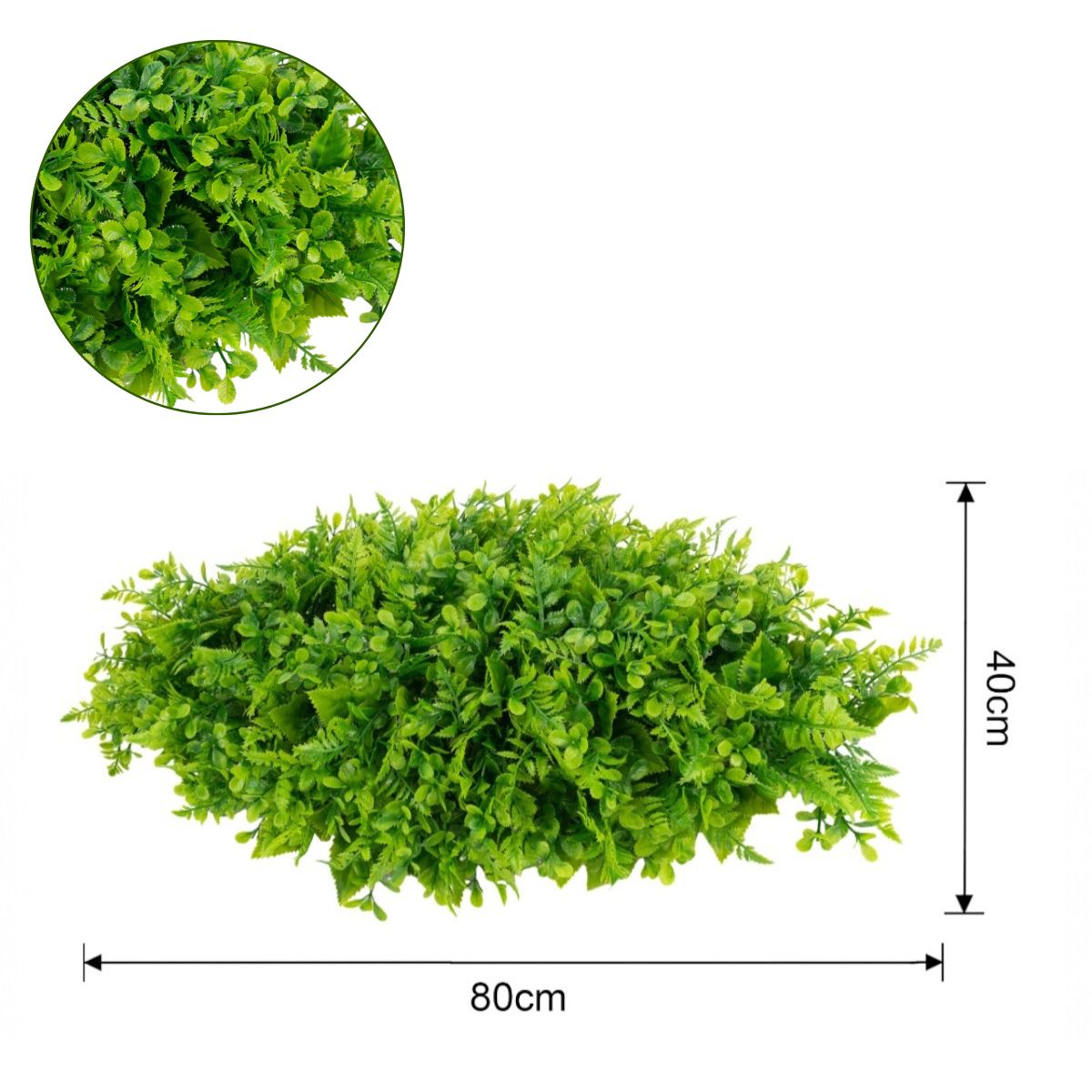 Planta decorativa artificiala, fara ghiveci, tip Buxus, Naimeed D6967, 80x40 cm, Verde