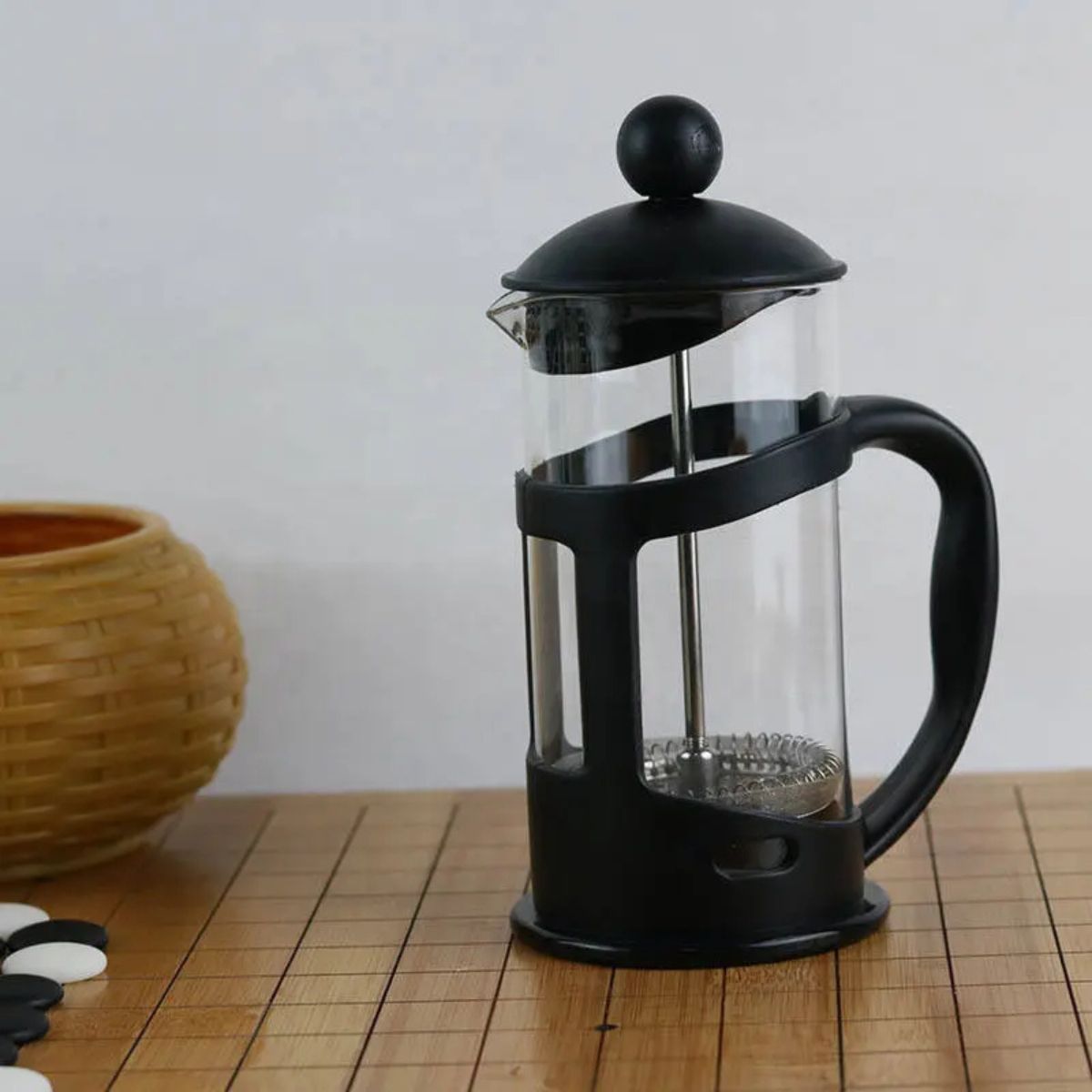 Infuzor de Cafea si Ceai French Press, Capacitate 600ml, Naimeed D6969, Sticla/Otel inoxidabil