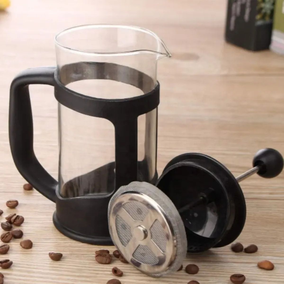 Infuzor de Cafea si Ceai French Press, Capacitate 600ml, Naimeed D6969, Sticla/Otel inoxidabil