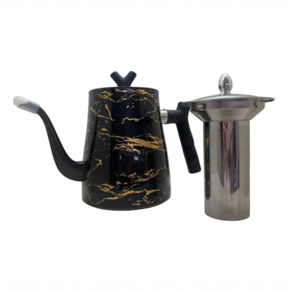 Ceainic cu infuzor si capac, design elegant, otel inoxidabil/plastic, 1500ml, 16.5x13x10cm, Naimeed D6971, Negru