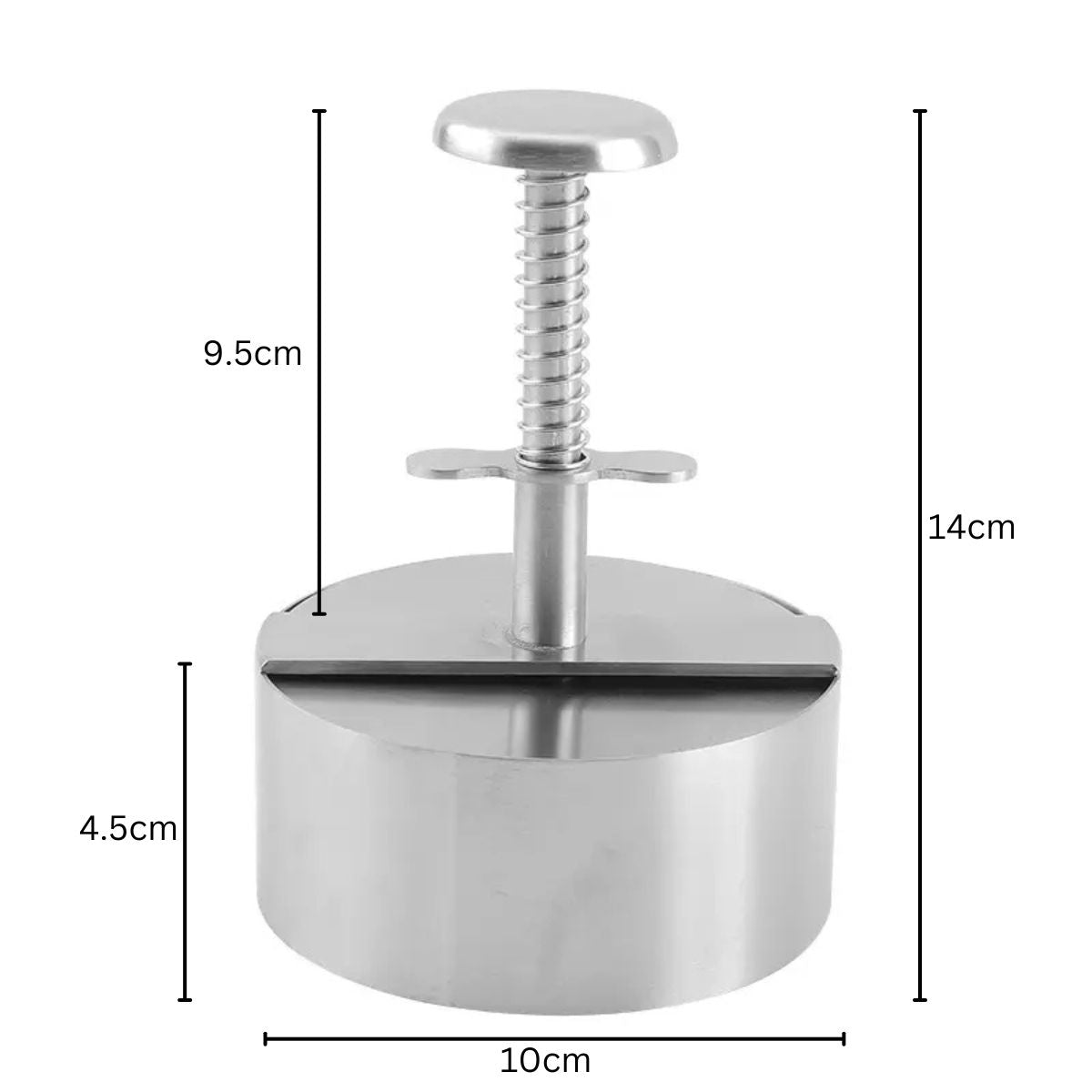 Presa profesionala din otel inoxidabil pentru burgeri, 14x10cm, Naimeed D6997, Argintiu
