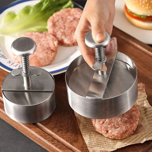 Presa profesionala din otel inoxidabil pentru burgeri, 14x10cm, Naimeed D6997, Argintiu