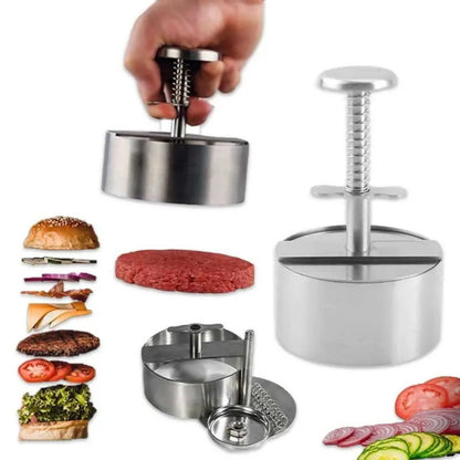 Presa profesionala din otel inoxidabil pentru burgeri, 14x10cm, Naimeed D6997, Argintiu