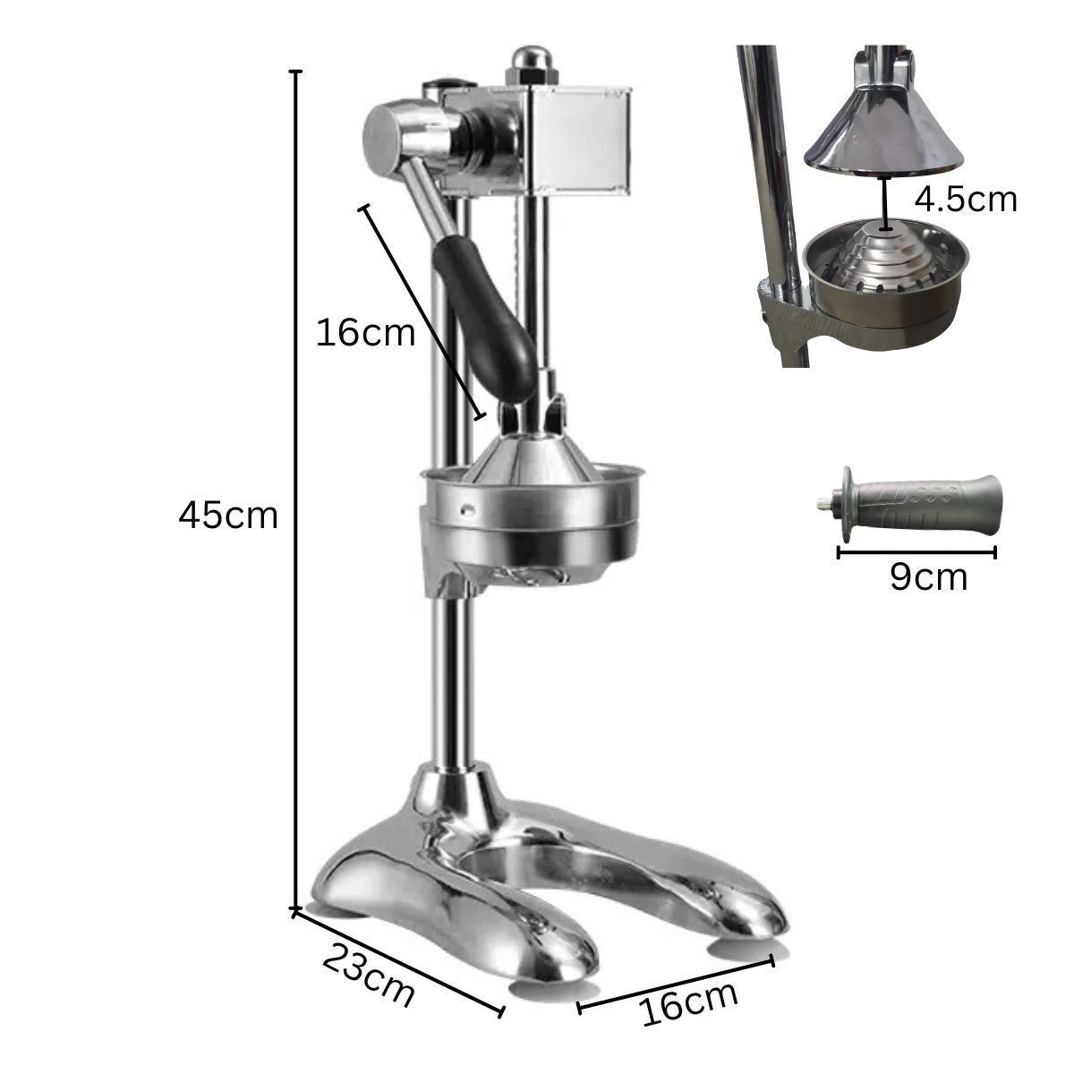 Presa manuala profesionala pentru fructe, Naimeed D7004, 45x23x18cm, Argintiu