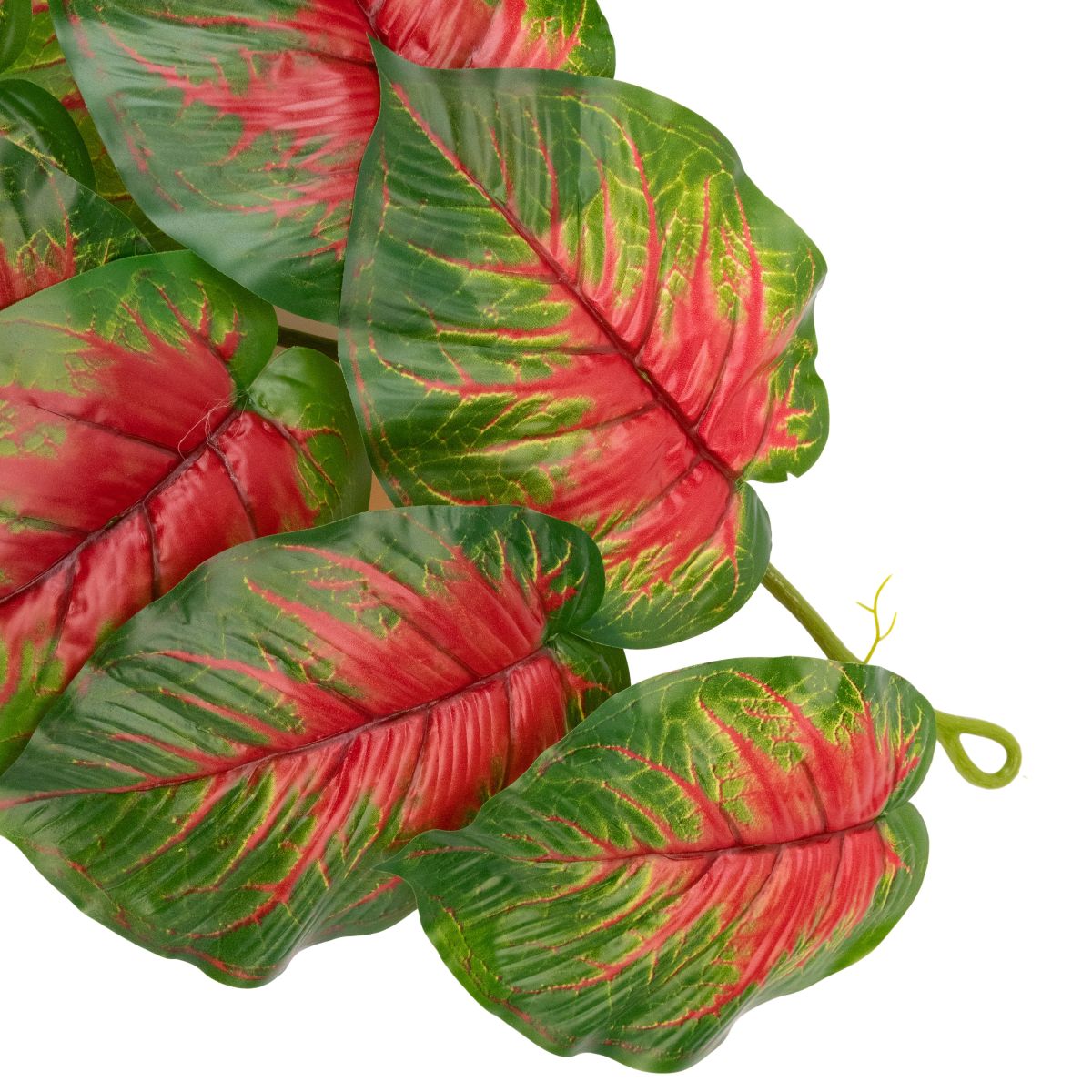 Ghirlanda artificiala cu 28 frunze, tip Dieffenbachia,  Naimeed D7022, 1.7m, Rosu