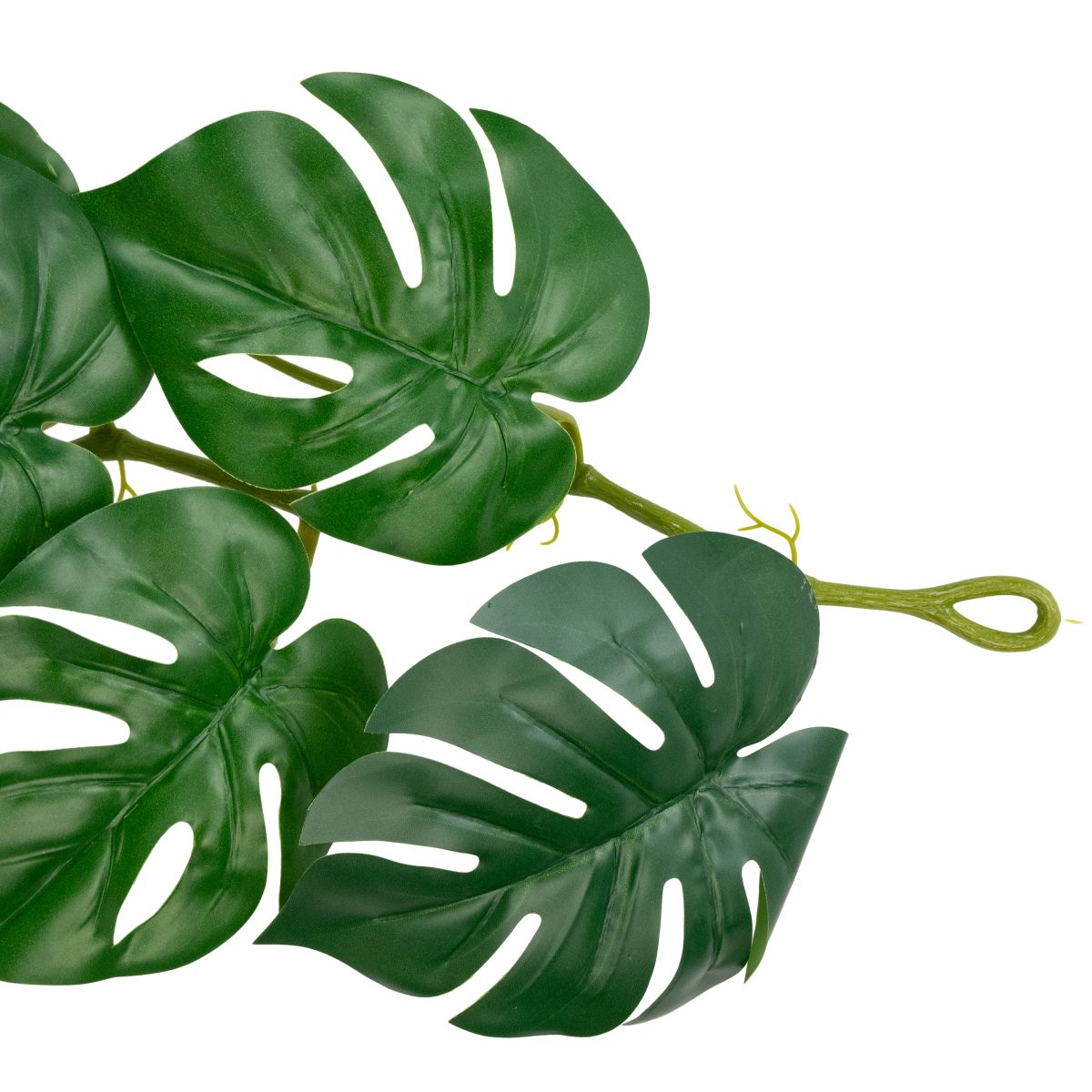 Ghirlanda artificiala cu 28 frunze, tip Monstera,  Naimeed D7023, 1.7m, Verde inchis