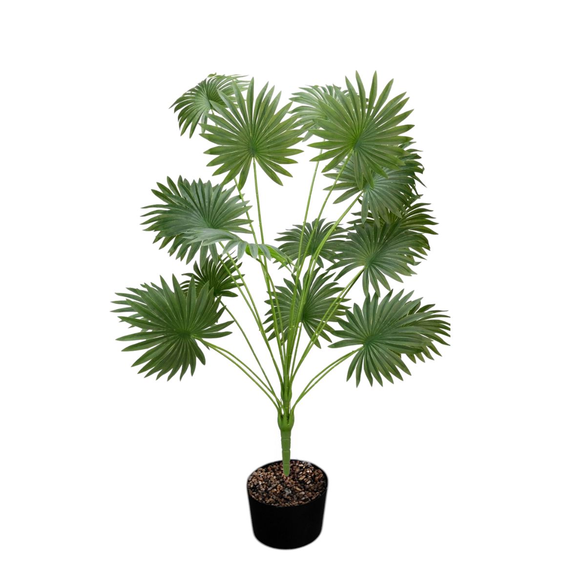 Planta decorativa artificiala, fara ghiveci, tip Palmier, Naimeed D7024, 90 cm, Verde