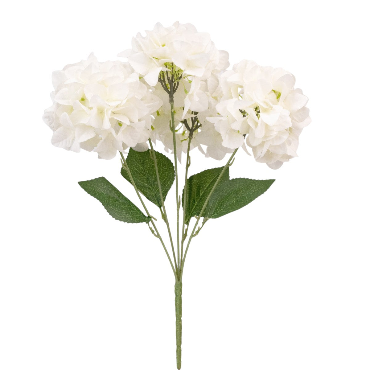 Buchet floare artificiala, Hortensie cu 5 ramuri si 6 capete, 50 cm, Naimeed D7031, Alb