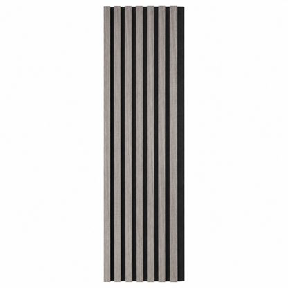 Panou riflaj acustic decorativ, MDF si pasla, Naimeed D7101, 270x30x1.8cm, Gri