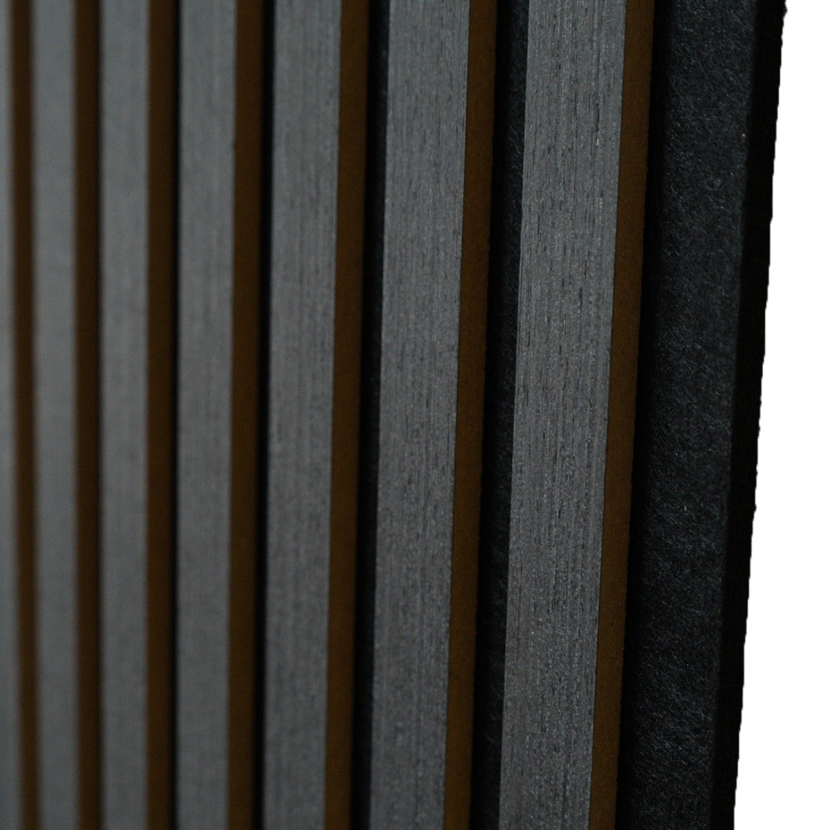 Set 6 Panouri riflaj acustic decorativ, MDF si pasla, Naimeed D7103, 270x30x1.8cm, Gri inchis