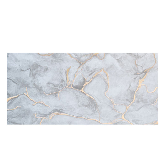 Set 6 panouri decorative autoadezive cu folie de aluminiu, efect marmura,  suprafata acoperita 1.08 m², Naimeed D7106, 60x30 cm, Gri