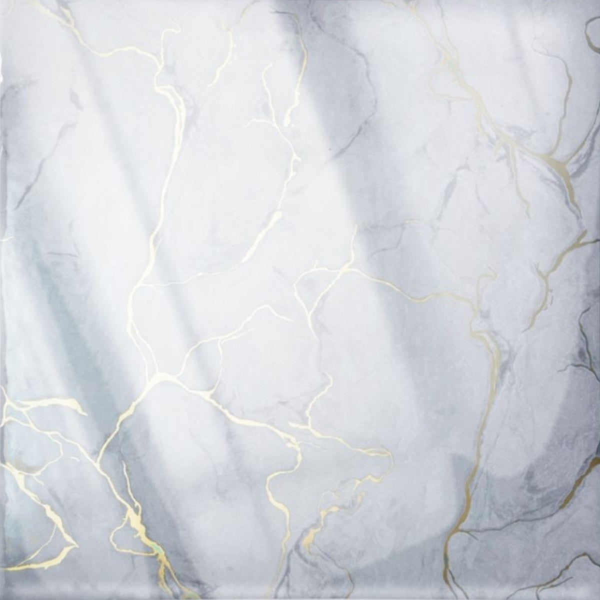 Set 6 panouri decorative autoadezive cu folie de aluminiu, efect marmura,  suprafata acoperita 1.08 m², Naimeed D7106, 60x30 cm, Gri
