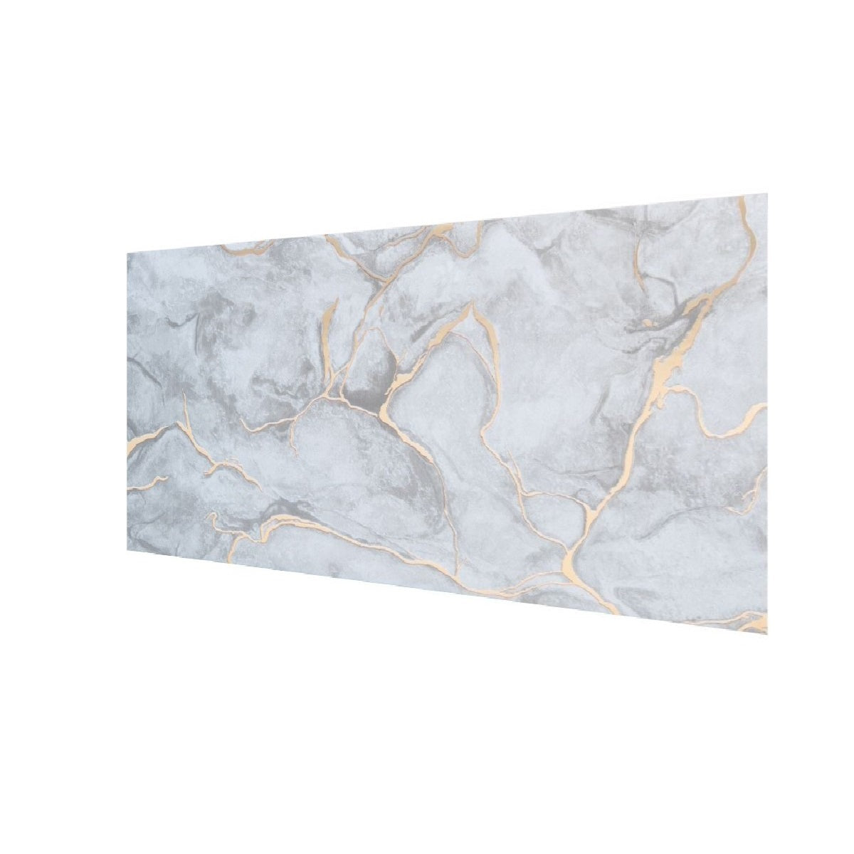 Set 6 panouri decorative autoadezive cu folie de aluminiu, efect marmura,  suprafata acoperita 1.08 m², Naimeed D7106, 60x30 cm, Gri