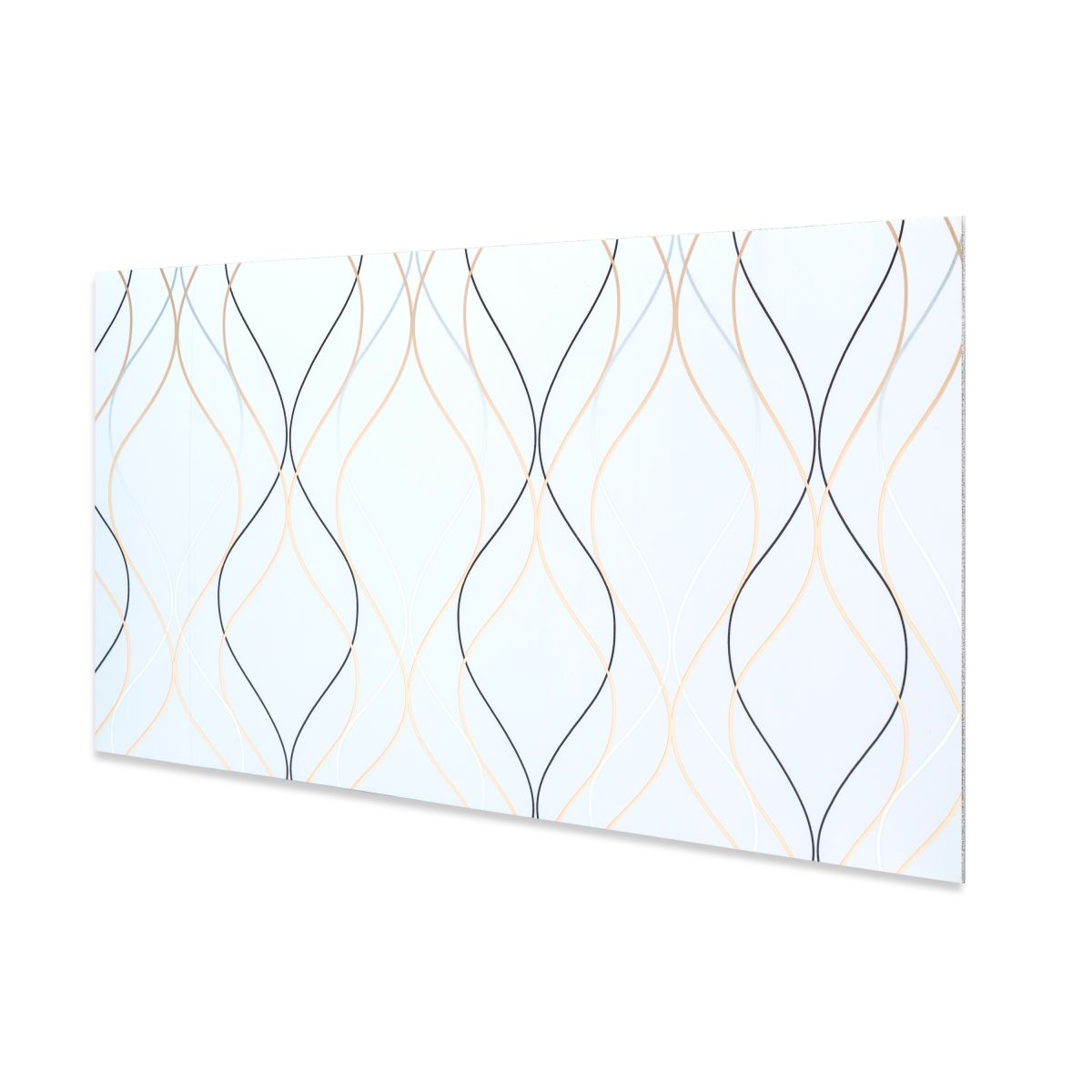Set 6 panouri decorative autoadezive cu folie de aluminiu, efect marmura,  suprafata acoperita 1.08 m², Naimeed D7110, 60x30 cm, Alb