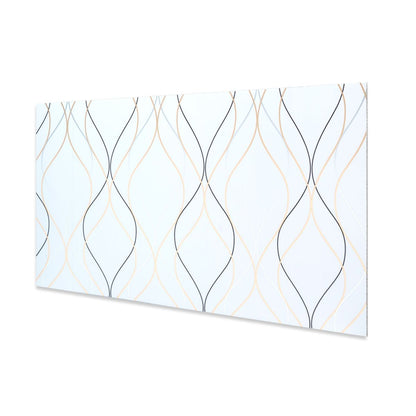 Set 6 panouri decorative autoadezive cu folie de aluminiu, efect marmura,  suprafata acoperita 1.08 m², Naimeed D7110, 60x30 cm, Alb