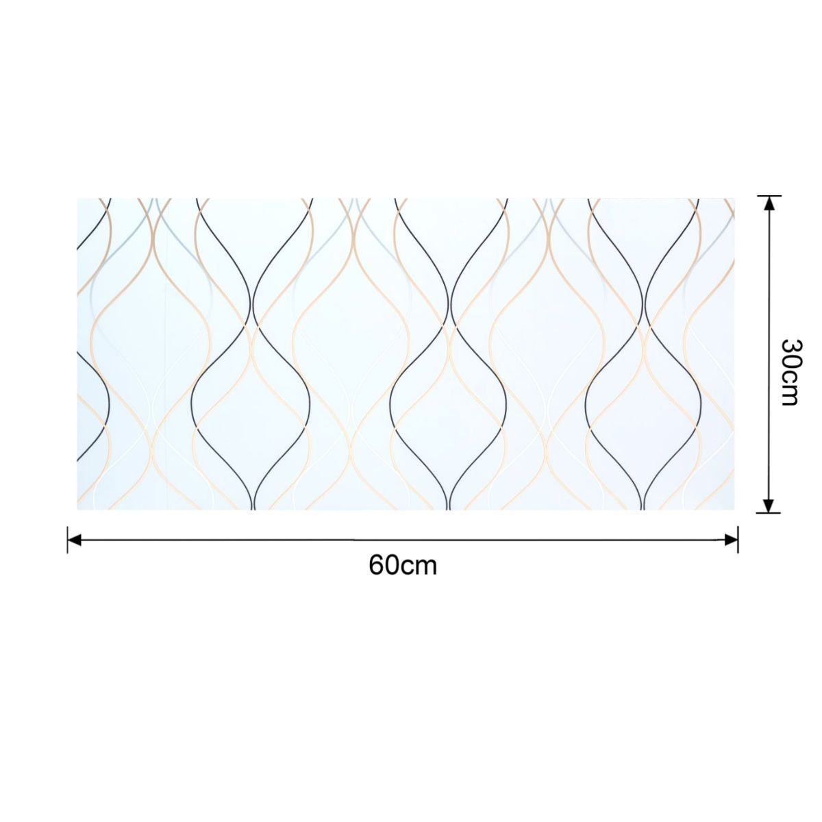 Set 6 panouri decorative autoadezive cu folie de aluminiu, efect marmura,  suprafata acoperita 1.08 m², Naimeed D7110, 60x30 cm, Alb