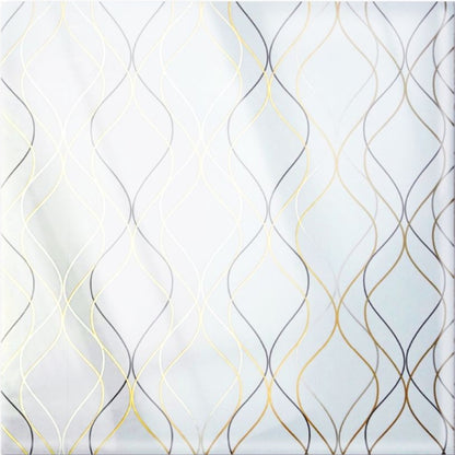 Set 6 panouri decorative autoadezive cu folie de aluminiu, efect marmura,  suprafata acoperita 1.08 m², Naimeed D7110, 60x30 cm, Alb