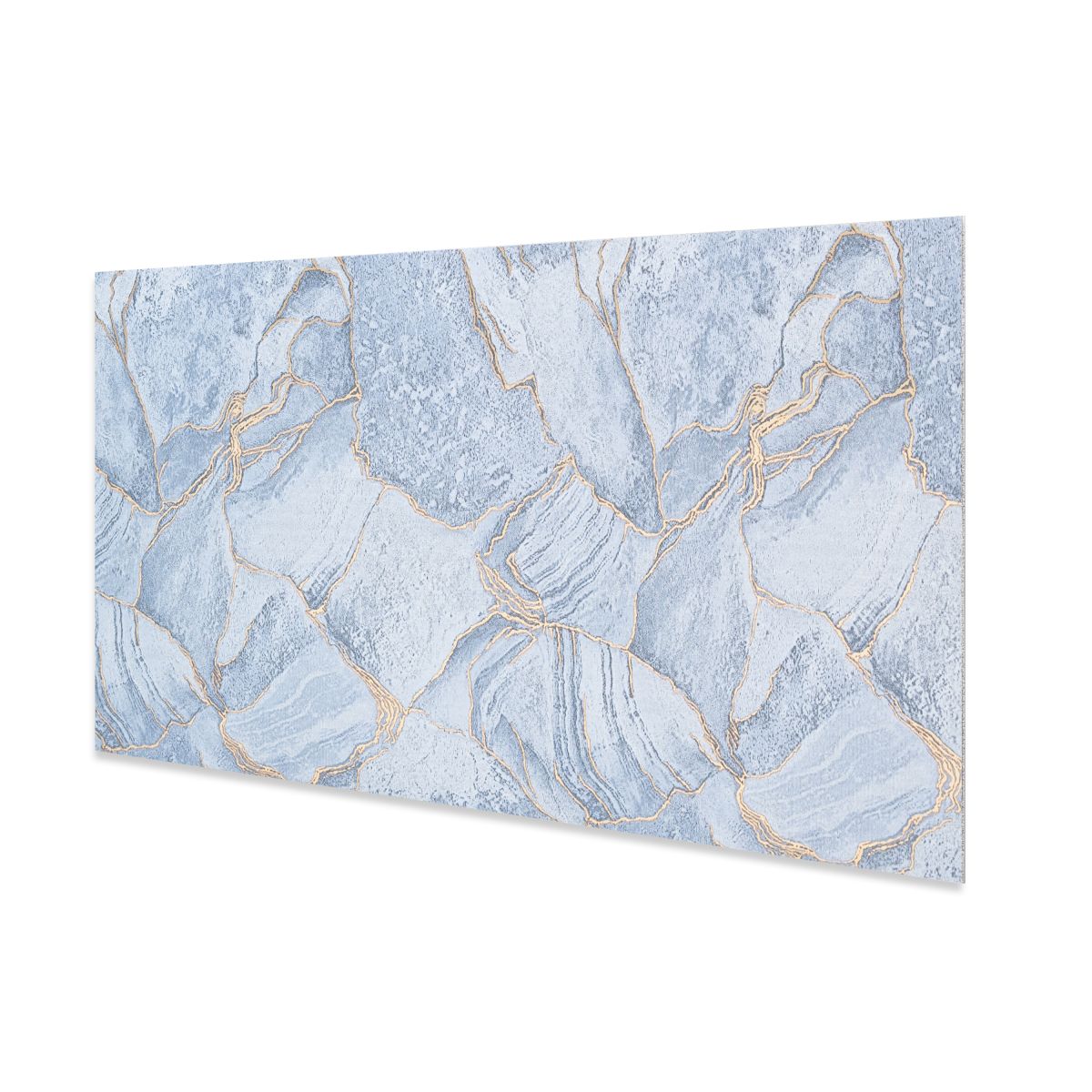 Set 6 panouri decorative autoadezive cu folie de aluminiu, efect marmura,  suprafata acoperita 1.08 m², Naimeed D7112, 60x30 cm, Albastru