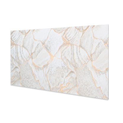 Set 6 panouri decorative autoadezive cu folie de aluminiu, efect marmura,  suprafata acoperita 1.08 m², Naimeed D7113, 60x30 cm, Bej/Gri
