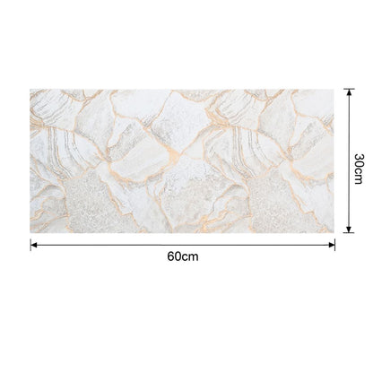 Set 6 panouri decorative autoadezive cu folie de aluminiu, efect marmura,  suprafata acoperita 1.08 m², Naimeed D7113, 60x30 cm, Bej/Gri